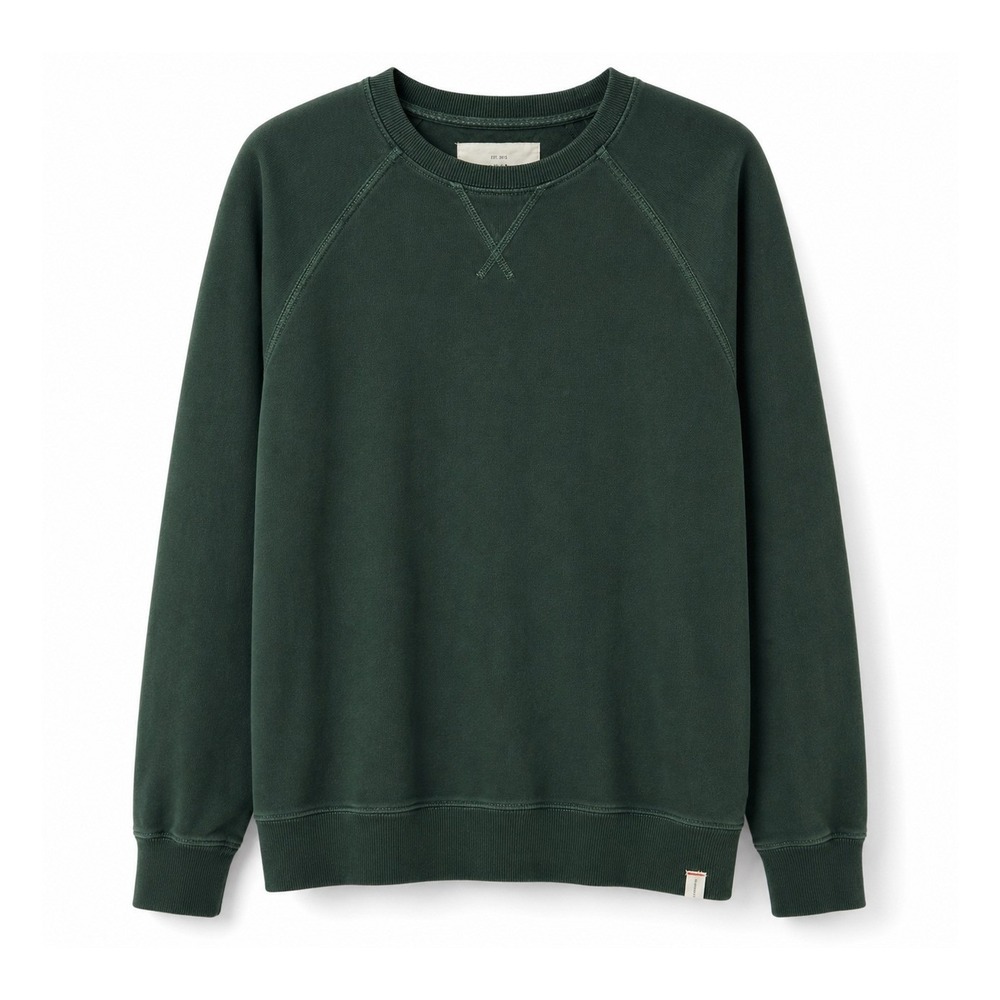 The Normal Brand Sweatshirt Large Green Cotton Raglan Sleeve Pullover Casual